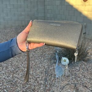 Michael Kors Metallic Wristlet Clutch